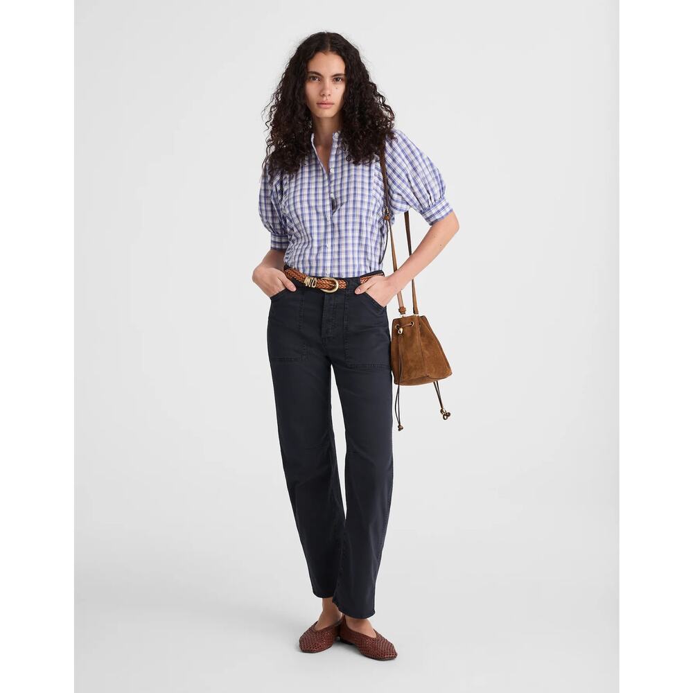 Madewell Women's The Darted Barrel-Leg Utility Pant High Rise Dark Navy Size 25